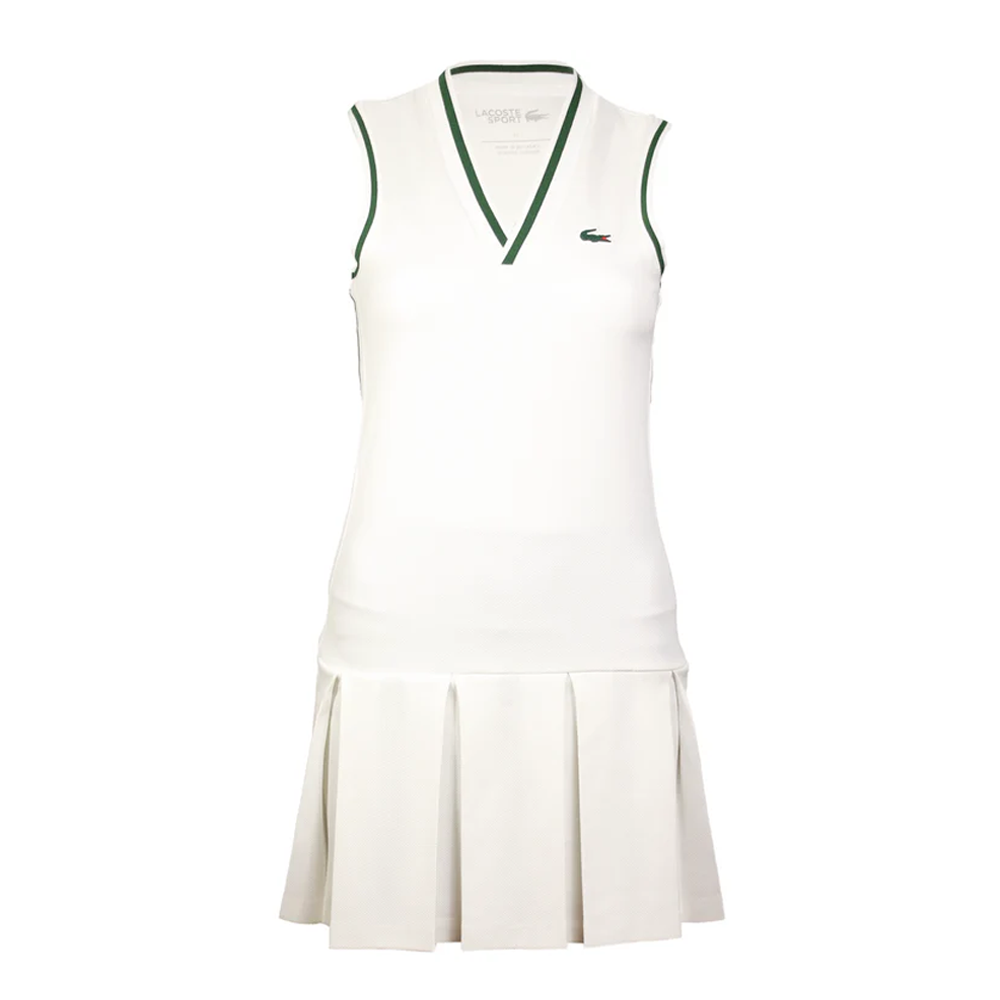 Lacoste Dress With Removable PIQUÉ Shorts (Women's) - White/Green