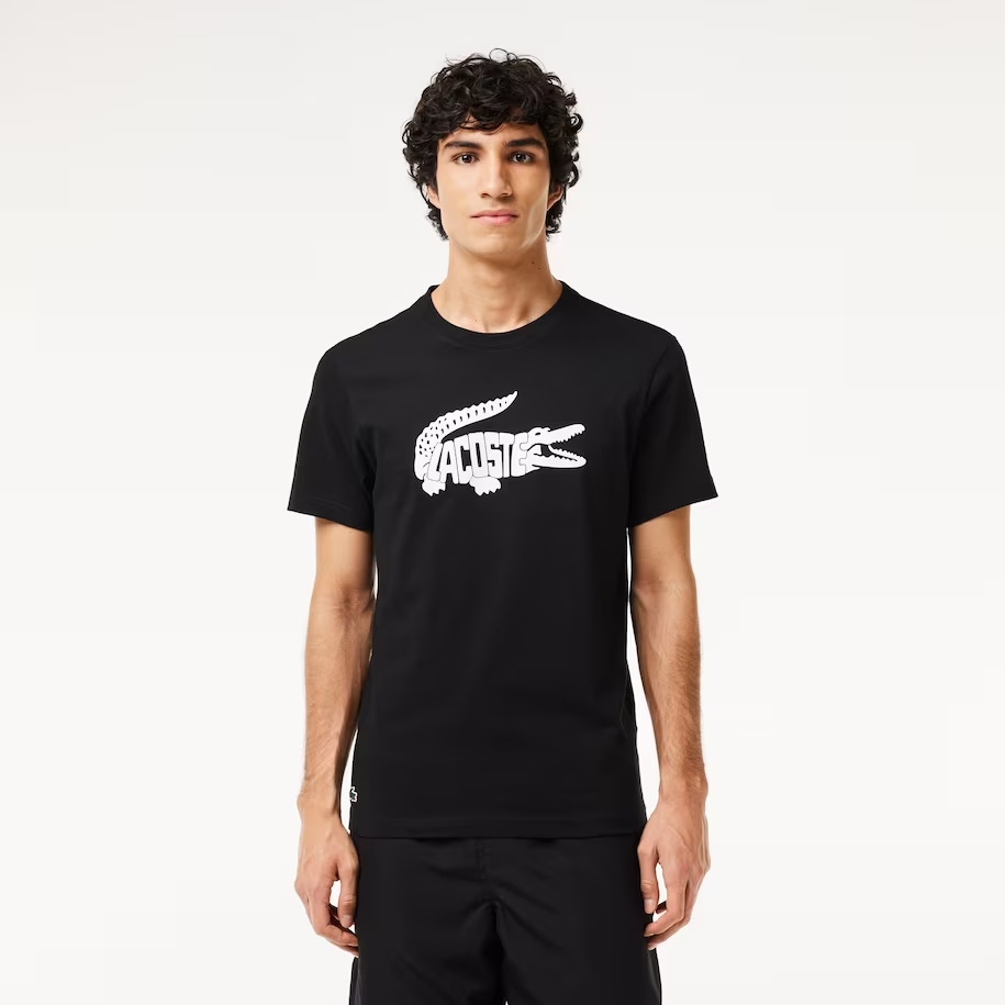 Lacoste Sport Ultra-Dry Croc Print T-Shirt (Men's) - Black/White