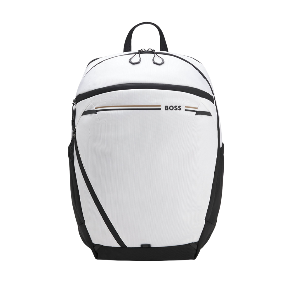 Backpack in Structured Fabric Signature Stripe