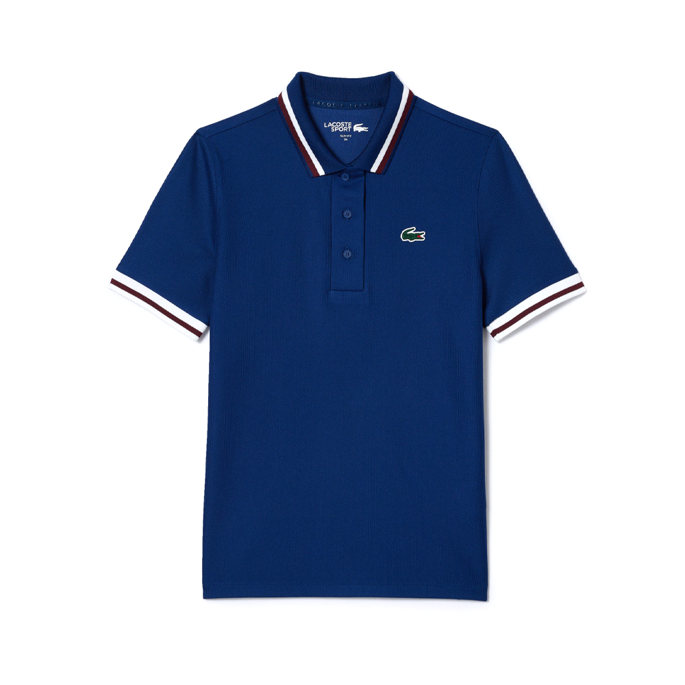 Lacoste Sport Contrast Collar PIQUÉ  Polo Shirt (Women's) -Blue