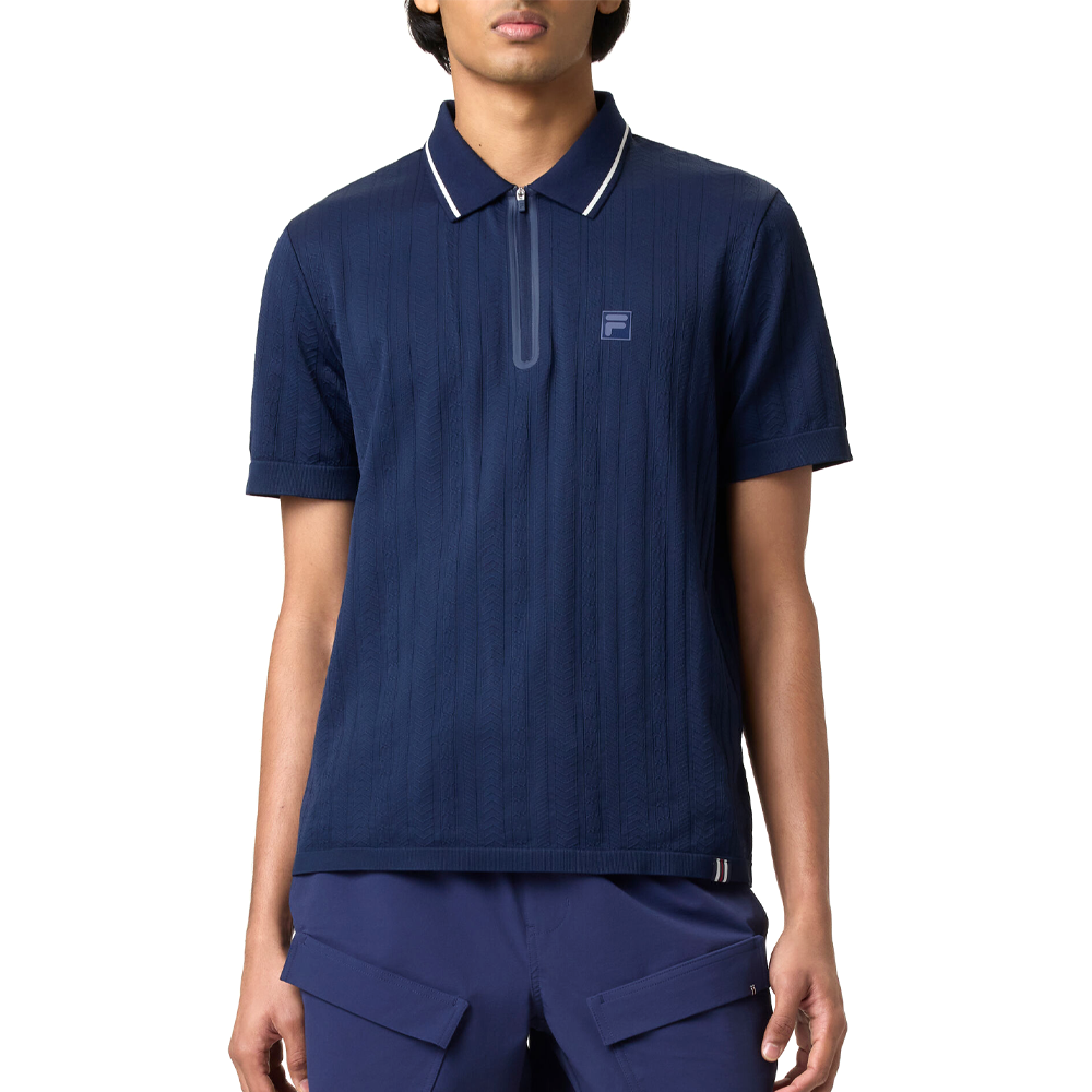 Fila Challenger Cable Zip Polo (Men's) - Navy