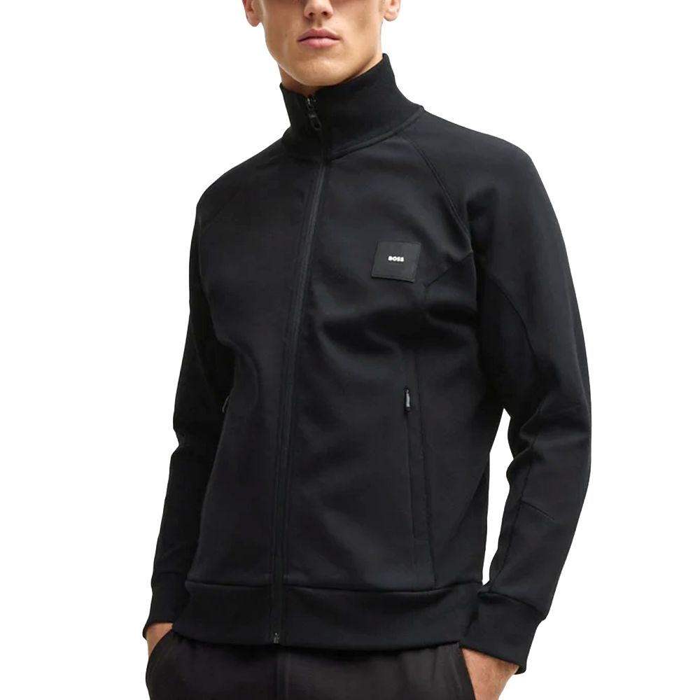 Sweatshirt with stretch-cotton inserts