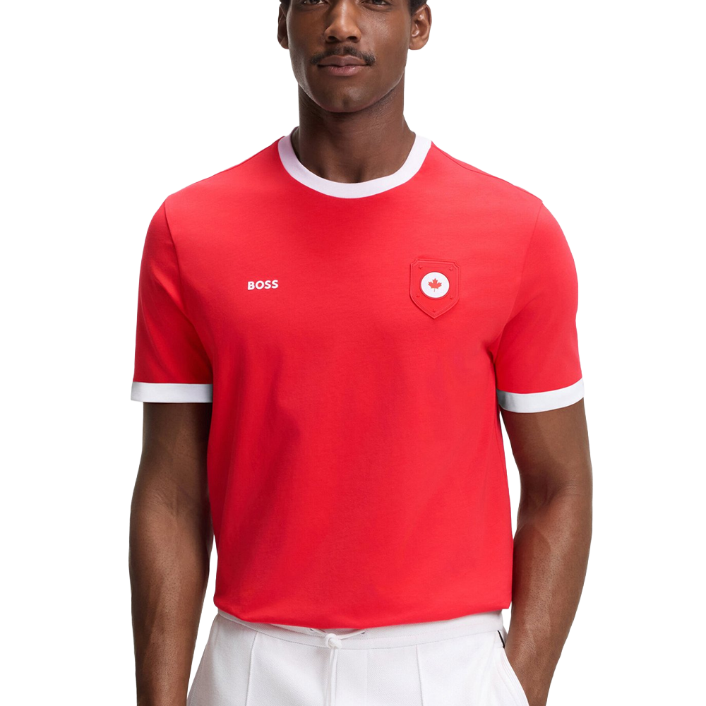 Stretch-cotton T-shirt with Canada flag.
