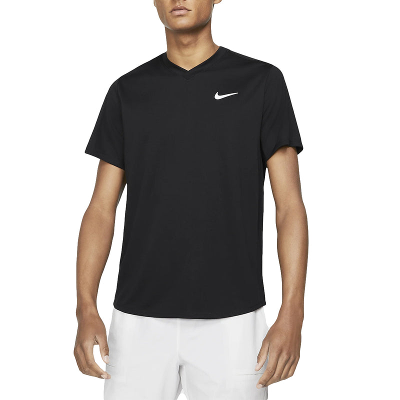 Nike Court Dri-Fit Victory Top (Men's) - Black/White