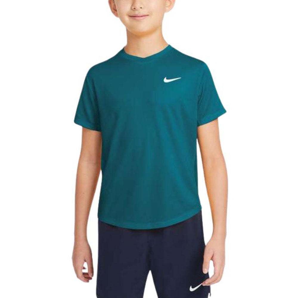 Nike Court Dri-Fit Victory Top (Boy's) - Bright Spruce/White