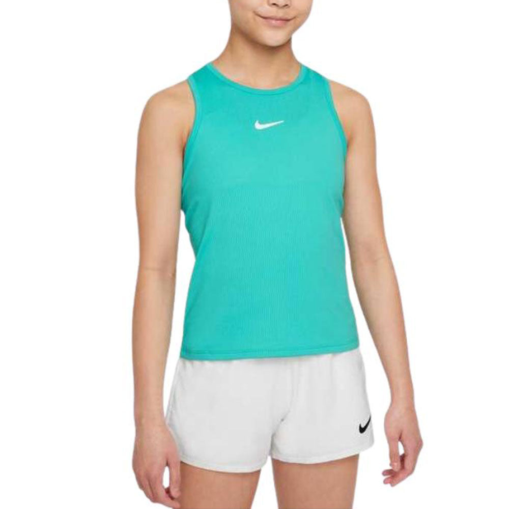 Nike Court Dri-Fit Victory Tank (Girl's) - Washed Teal/White