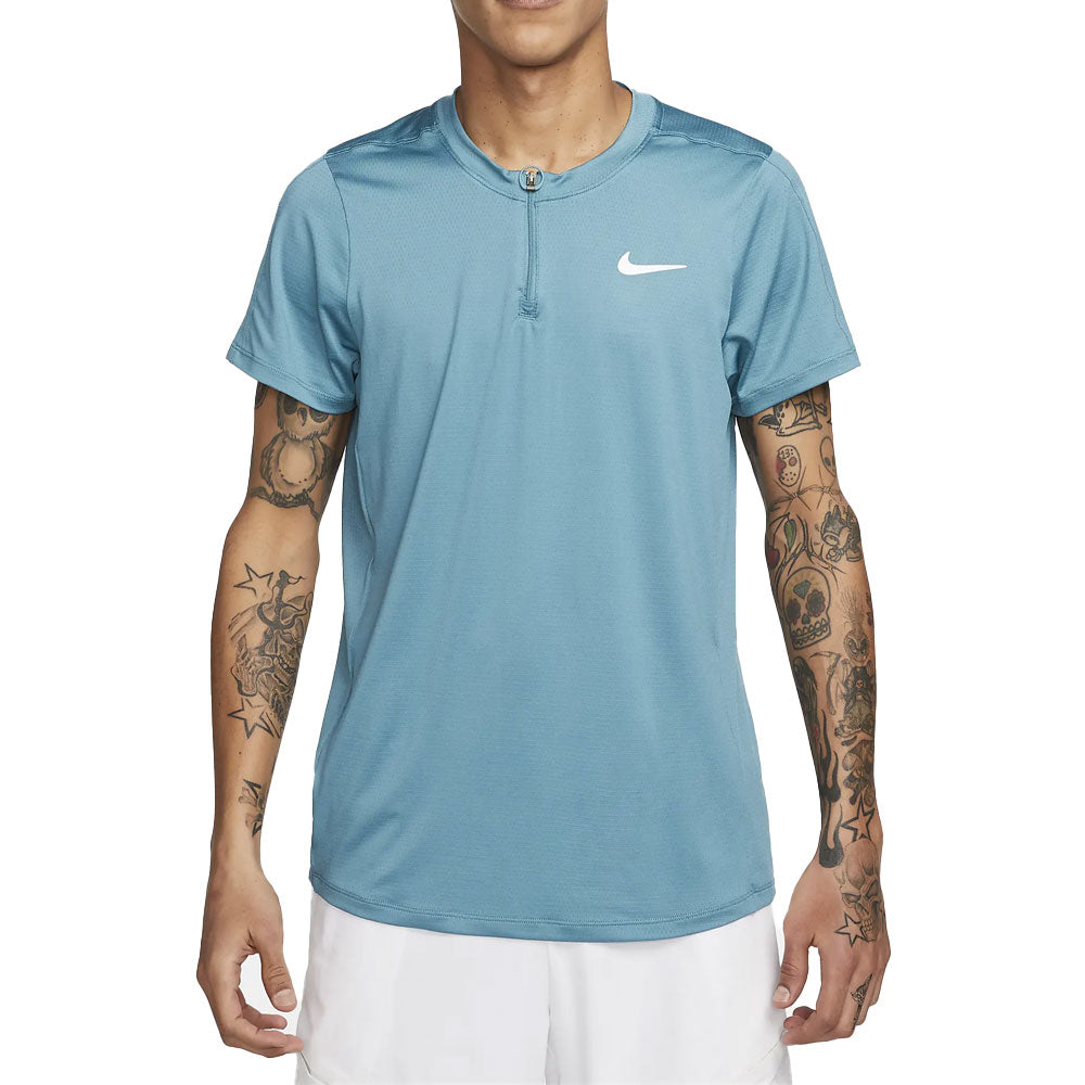 Polo Nike Court Dri-Fit Advantage (Homme) - Bleu sarcelle/Blanc