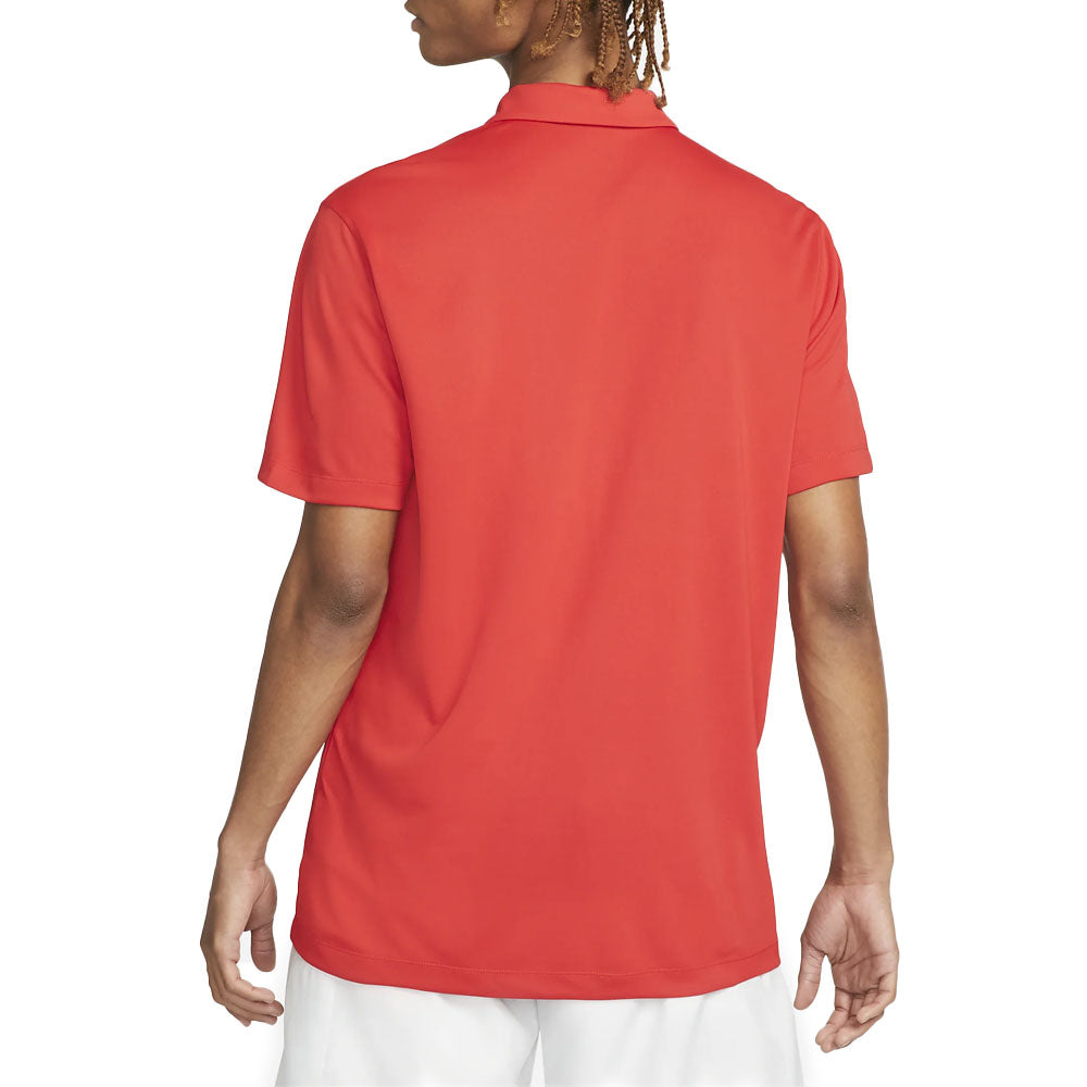 Polo Nike Court Dri-Fit Solid (Homme) - Rouge Université/Blanc