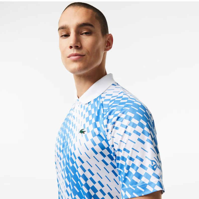 Lacoste Tennis x Novak Djokovic Printed Polo (Men's) - White/Blue