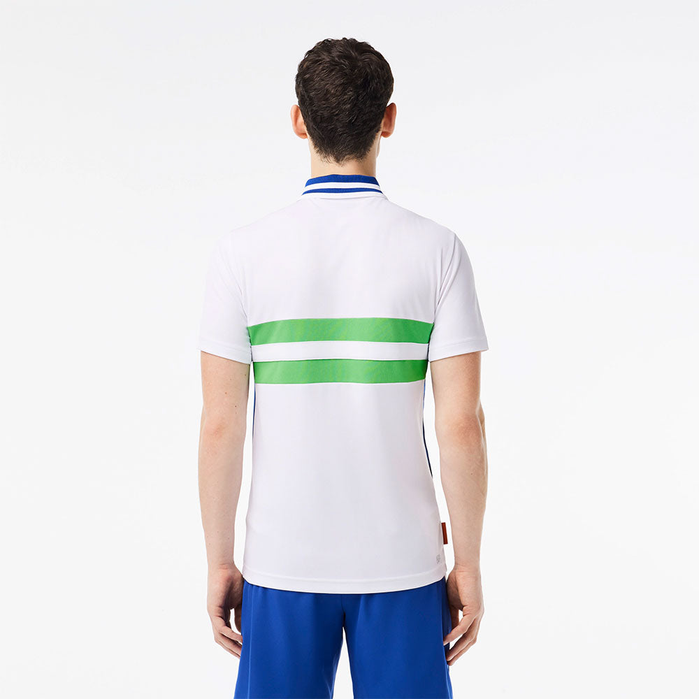 Lacoste x Roland Garros Short Sleeve Polo (Men's) - White/Green/Blue