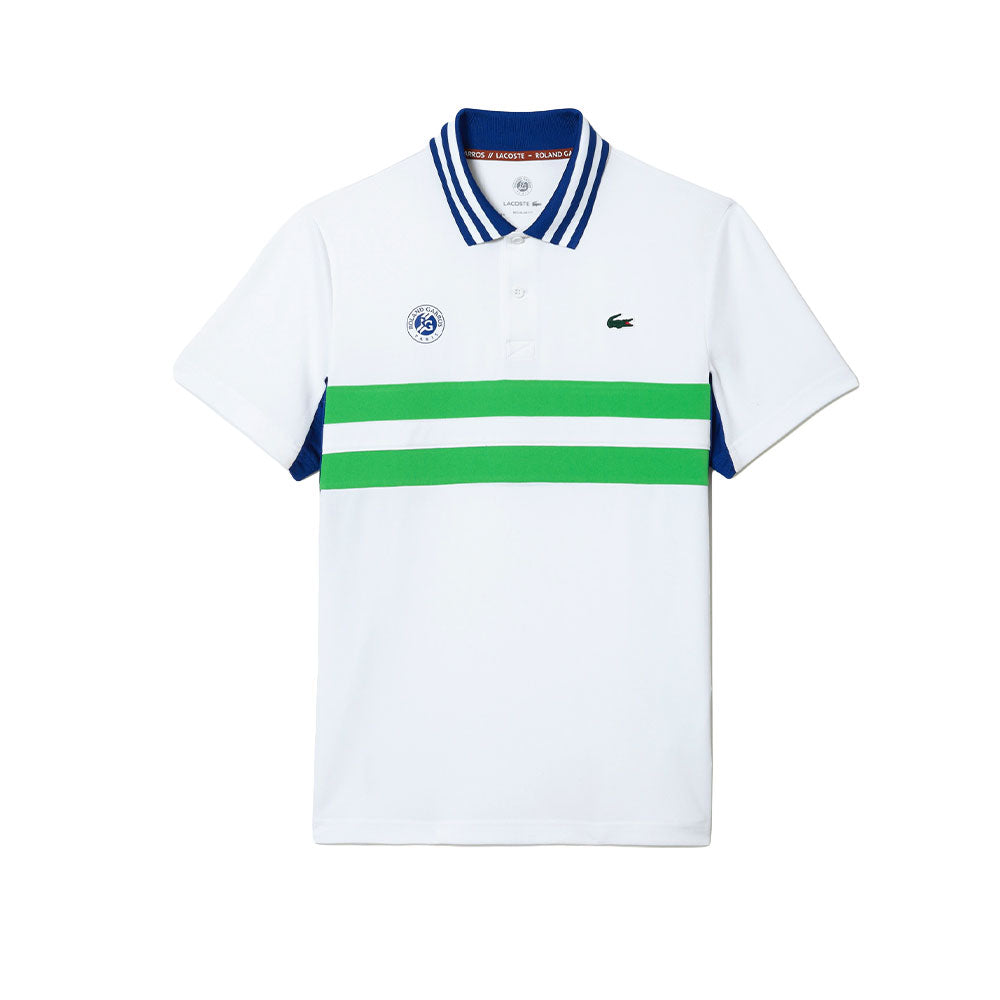 Lacoste x Roland Garros Short Sleeve Polo (Men's) - White/Green/Blue