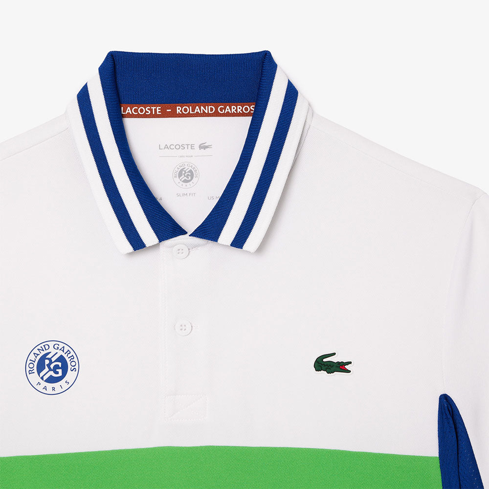 Lacoste x Roland Garros Short Sleeve Polo (Men's) - White/Green/Blue