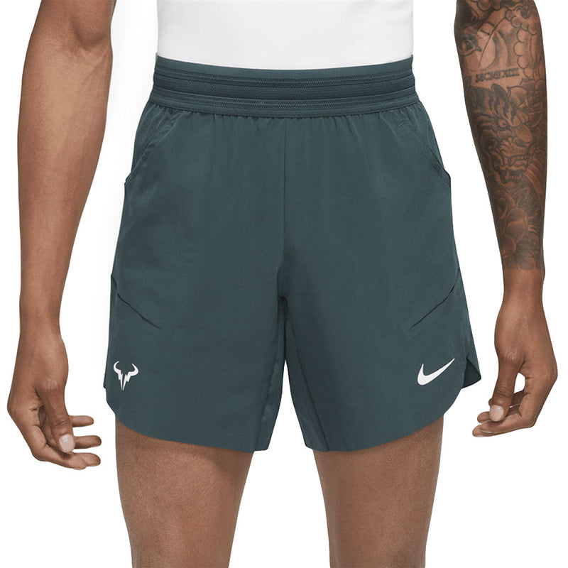 Nike Court Rafa Dri-Fit Advantage Short 7" (Men's) - Deep Jungle/Lime Ice/White