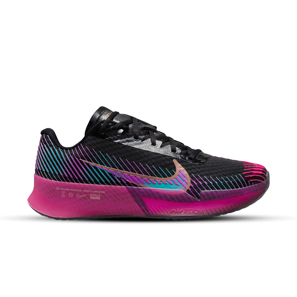 Nike Court Air Zoom Vapor 11 PRM (Women's) - Black/Multi-Color/Fireberry-Fierce Pink