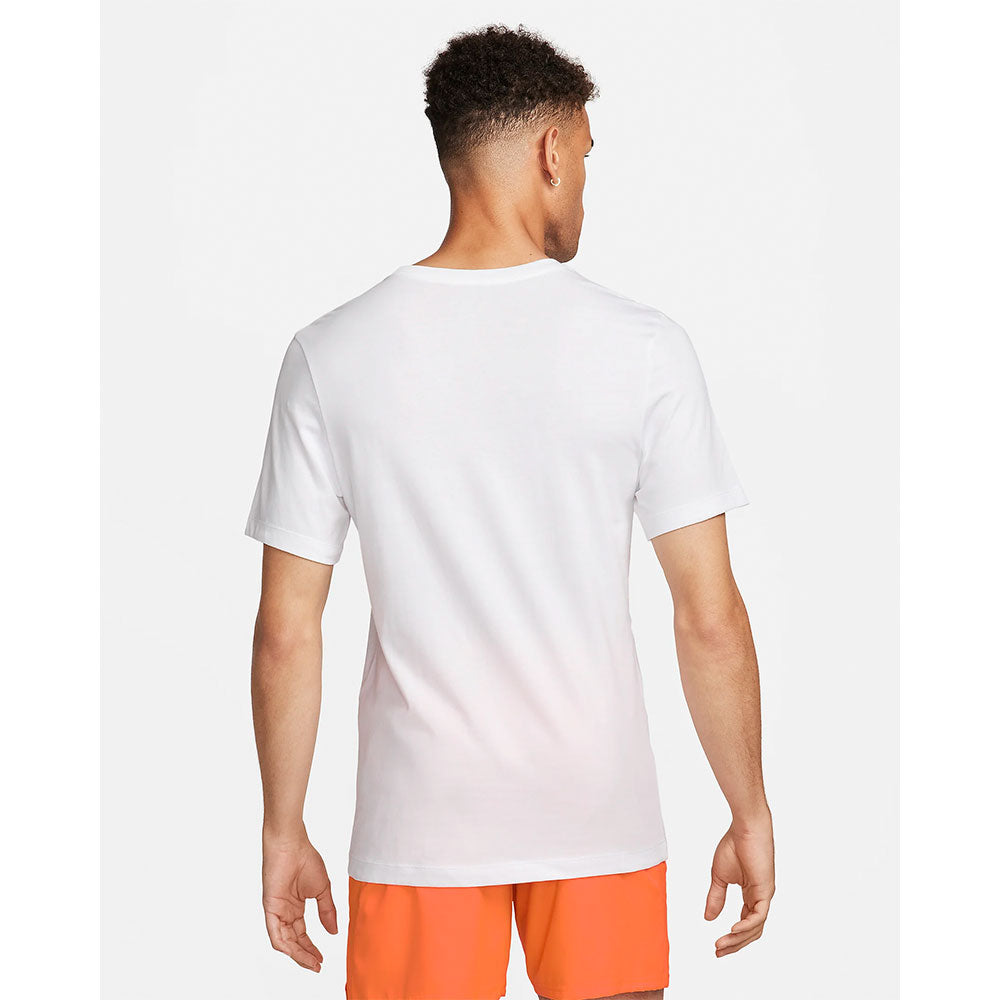 Nike Court Tennis T-Shirt (Hommes) - Blanc/Orange