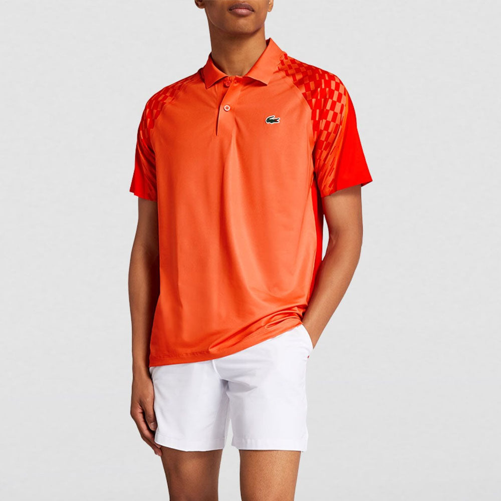 Polo Tricolore Lacoste Tennis x Novak Djokovic (Homme) - Orange/Rouge/Orange