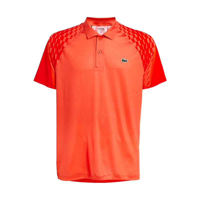 Lacoste Tennis x Novak Djokovic Tricolour Polo Shirt (Men's) - Orange/Red/Orange