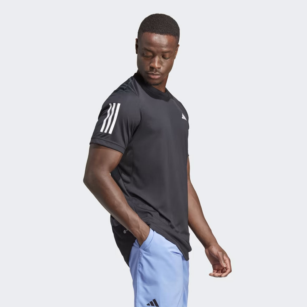 Adidas Club 3-Stripes Tennis Tee (Men's) - Black