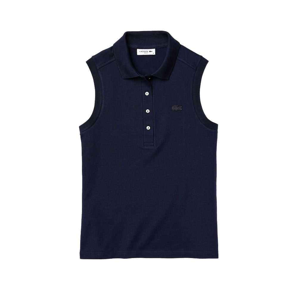 Slim Fit Sleeveless Cotton Piqué Polo