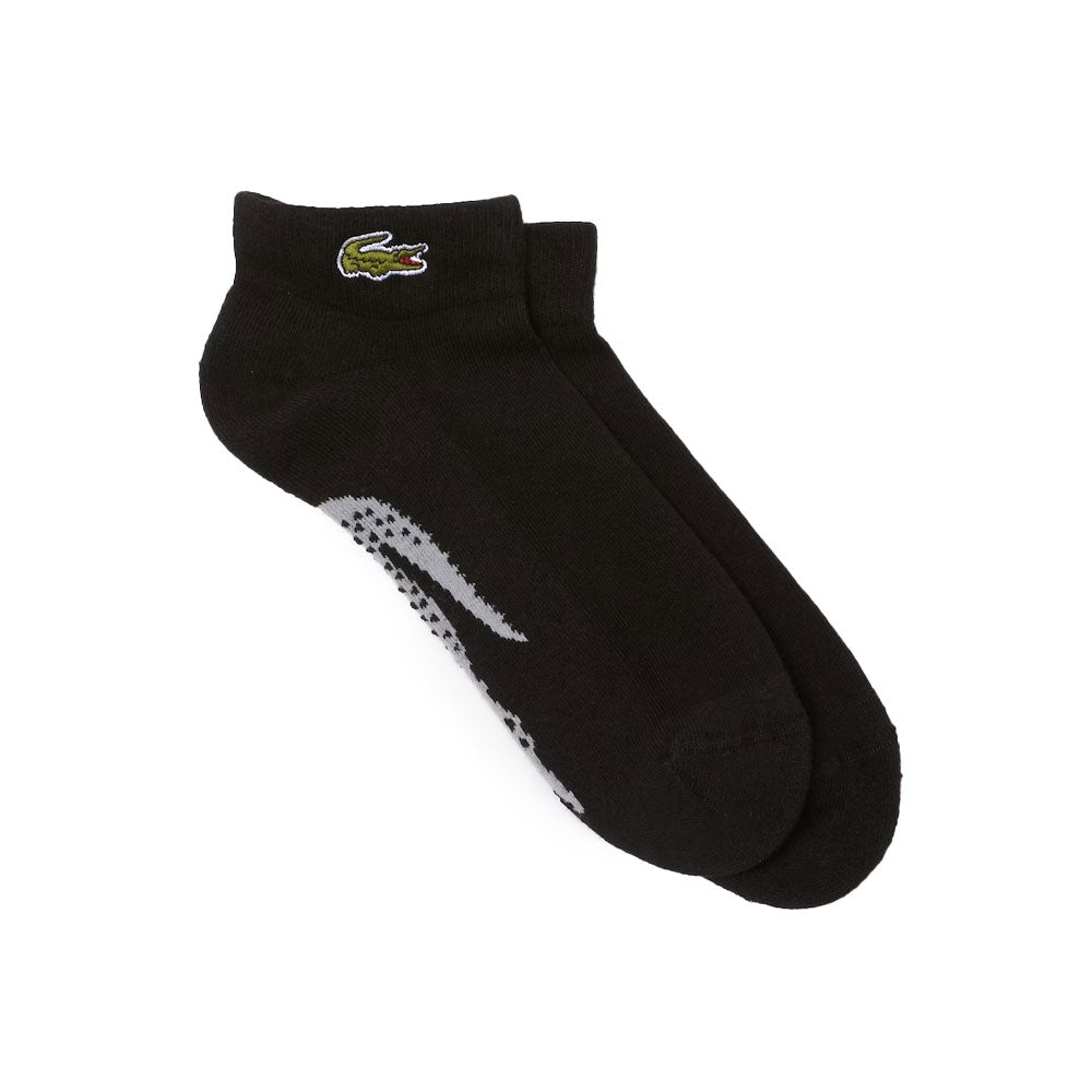 Lacoste Sport Stretch Cotton Low-Cut Socks - Black/Grey Chine