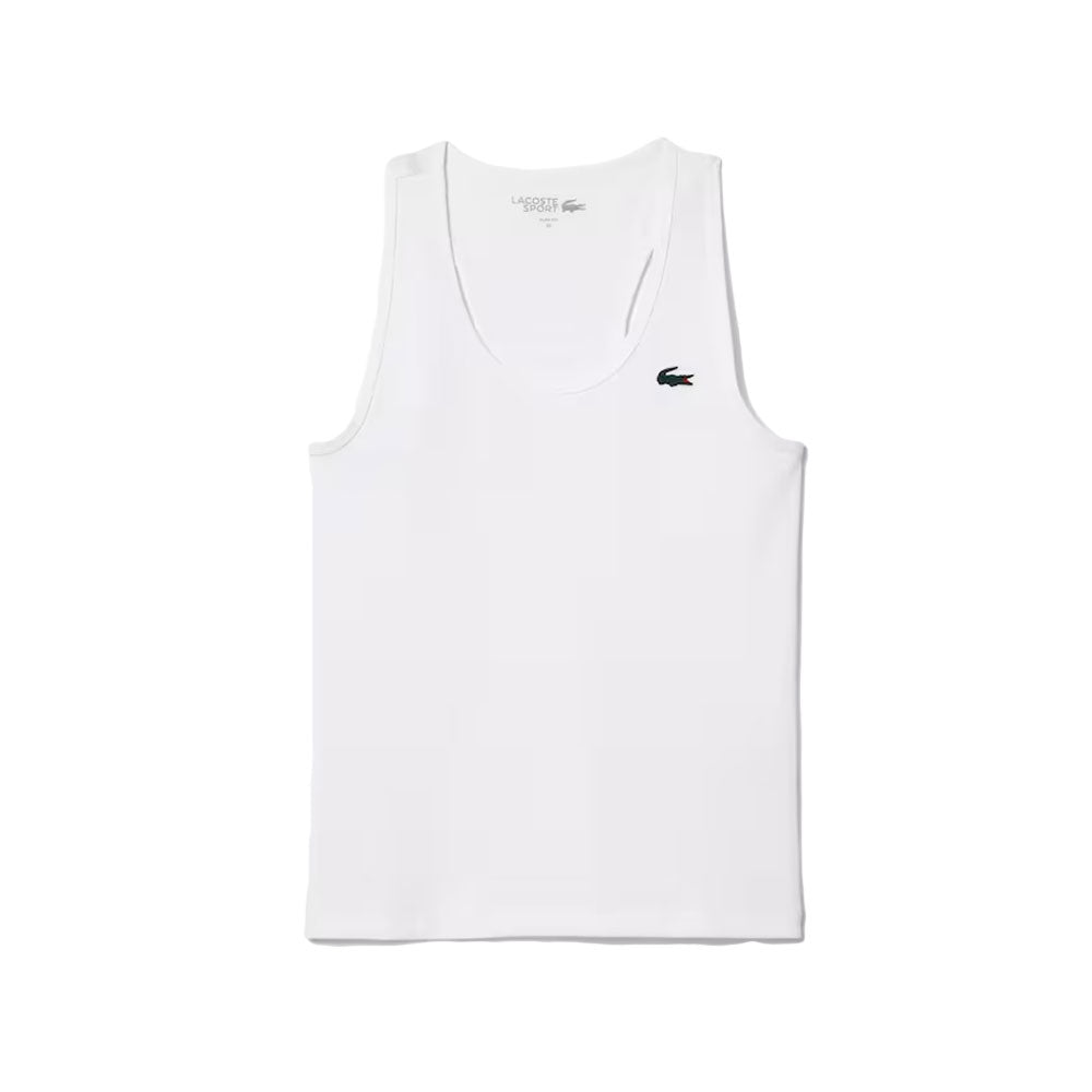 Lacoste Slim Fit Ribbed Tank (Women's) - White