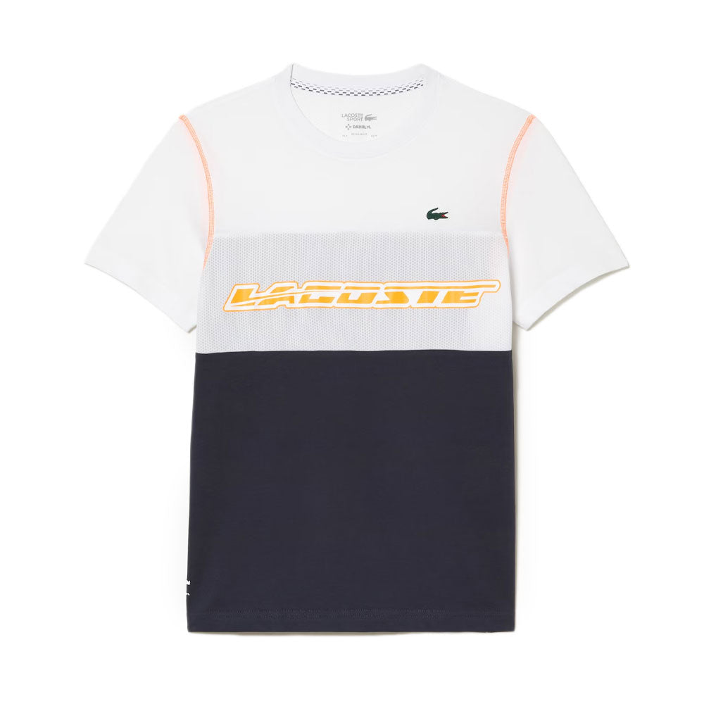 Lacoste Tennis x Daniil Medvedev Jersey T-Shirt (Men's) - White/Blue/Orange