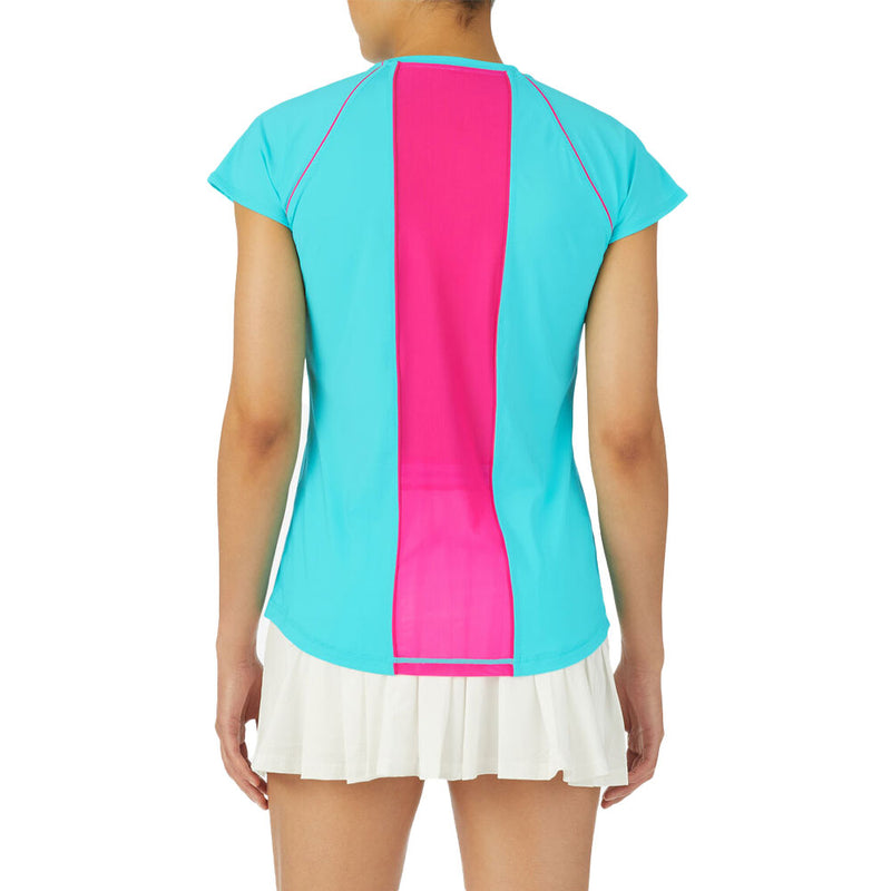 Fila Tie Breaker Short Sleeve Top (Women's) - Blue Radiance/Pink Glo/White
