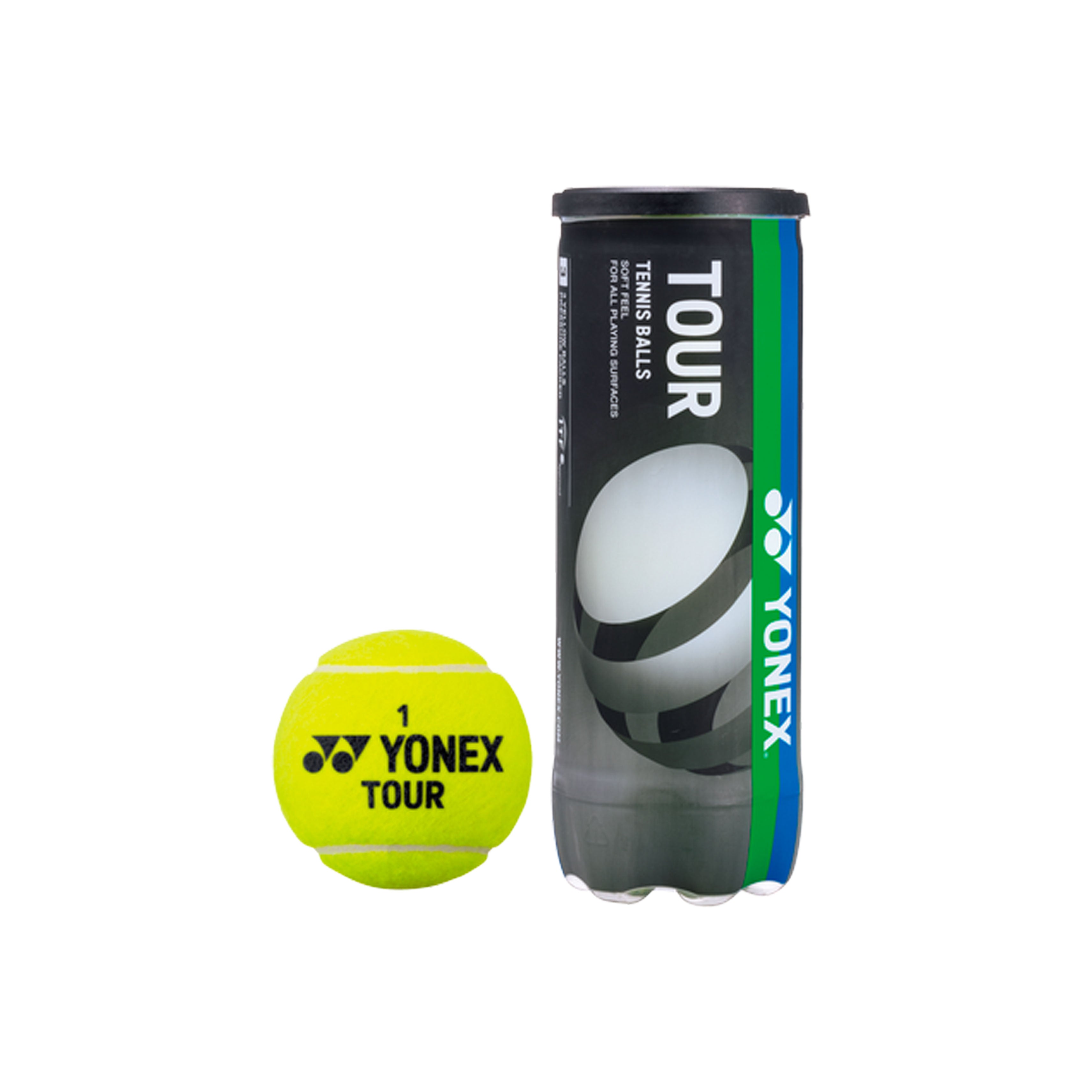 Balles de tennis Yonex Tour - Boîte individuelle (3 balles)