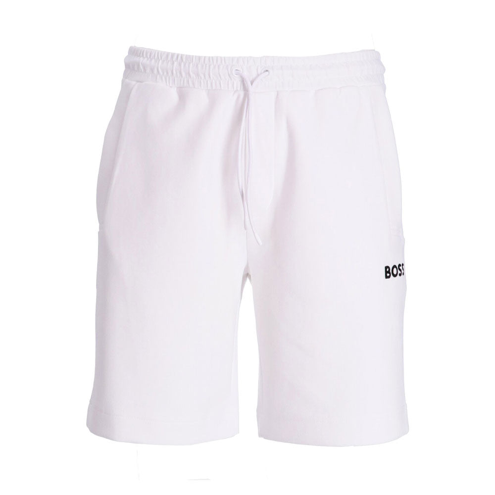 BOSS Cotton-Blend Regular-Fit Shorts (Homme) - Blanc