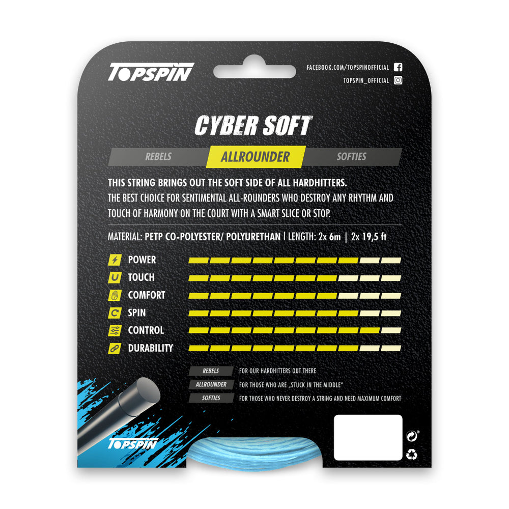 Topspin Cyber ​​Soft (1.25mm) - 12m - Turquoise