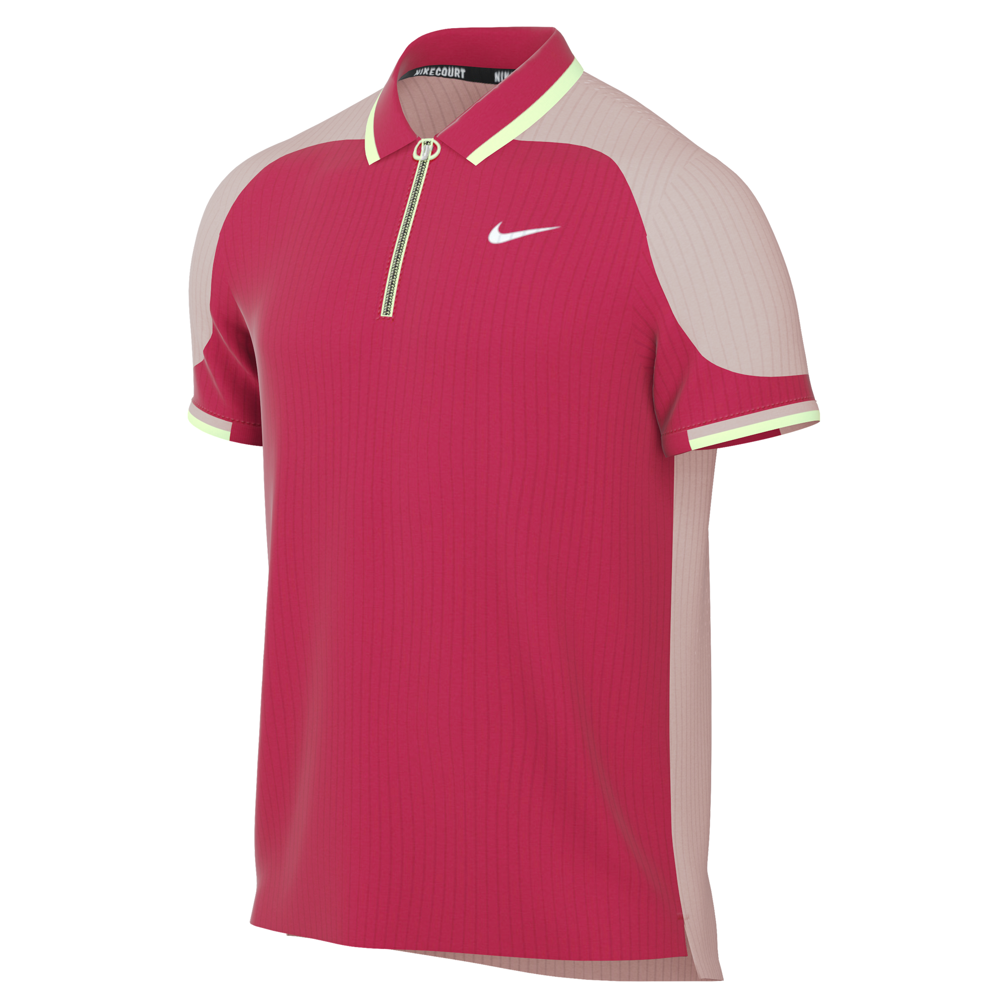 Nike Dri-Fit Slam Tennis Polo (Men's) - Gym Red/Red Stardust/Barely Volt/White