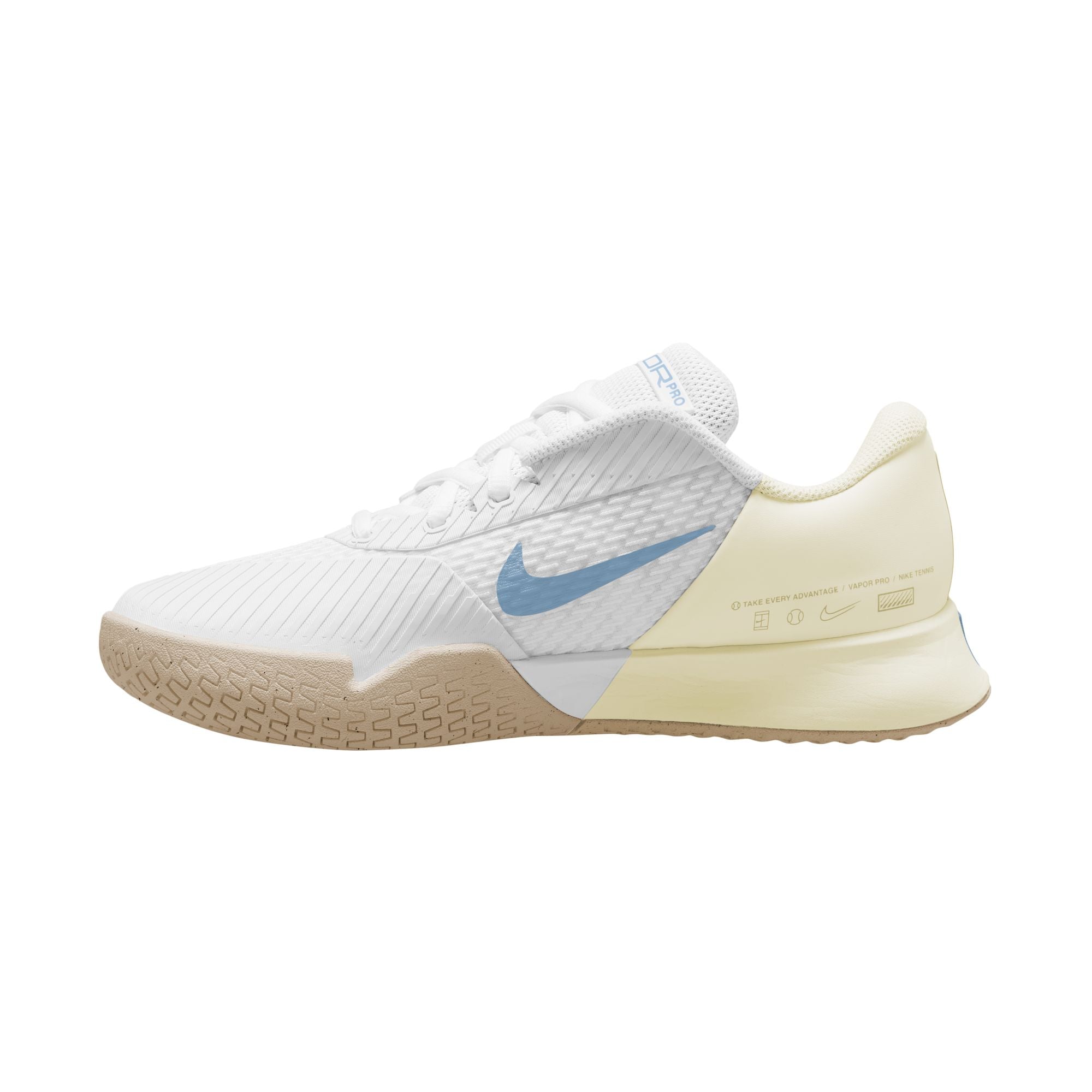 Nike Court Air Zoom Vapor Pro 2 (Femme) - Blanc/Bleu clair/Gomme voile/Marron clair