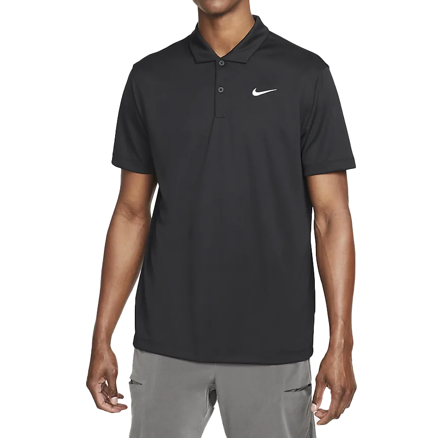 Polo Nike Court Dri-Fit Solid (Homme) - Noir/Blanc