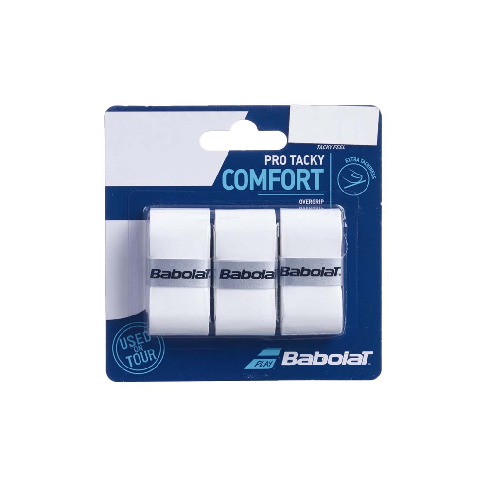 Babolat Pro Tacky Overgrips (3-Pack) - White