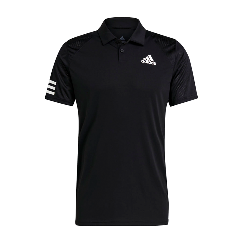 Adidas Tennis Club 3 Stripes Polo (Men's) - Black/White