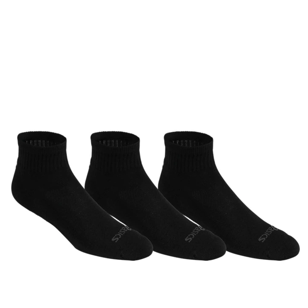 Asics Cushion Quarter Socks (3 Pack) - Black