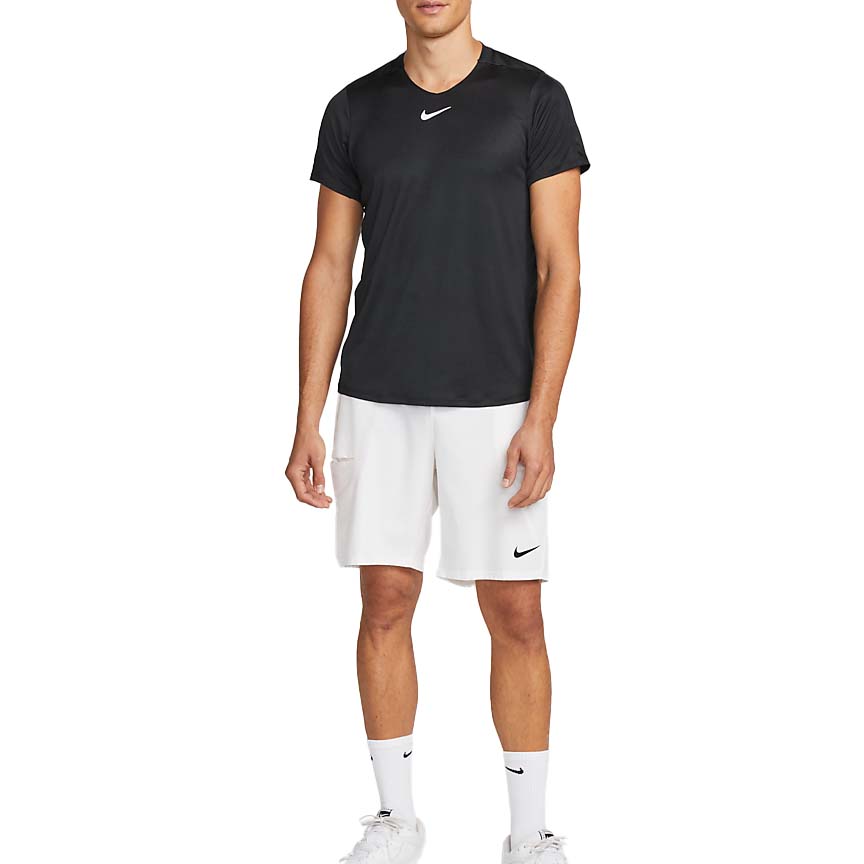 Nike Court Dri-Fit Advantage Top (Men's) - Black/White