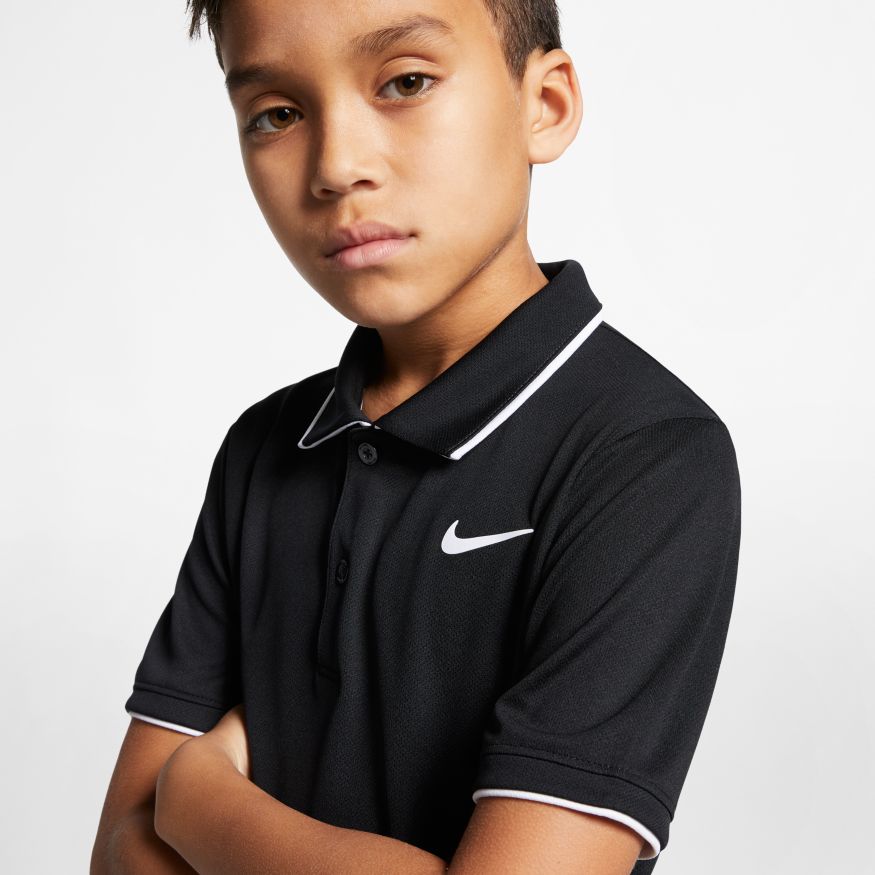 Nike Court Dri-Fit Tennis Polo (Boy's) - Black/White