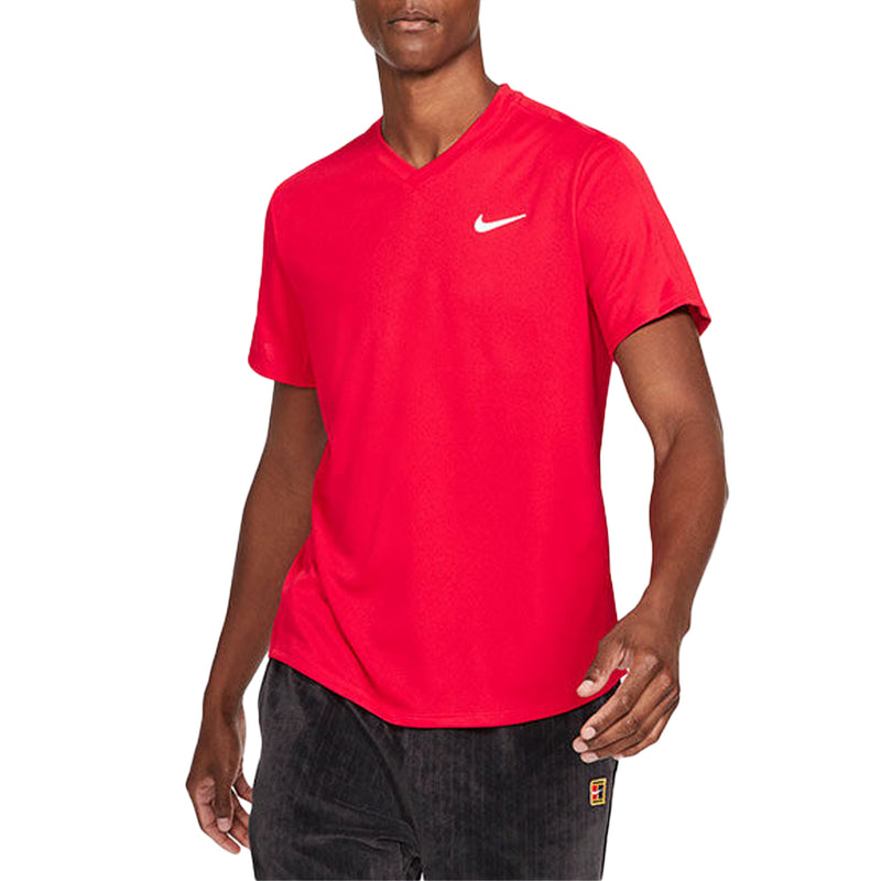 Nike Court Dri-Fit Victory Top (Men's) - University Red/White