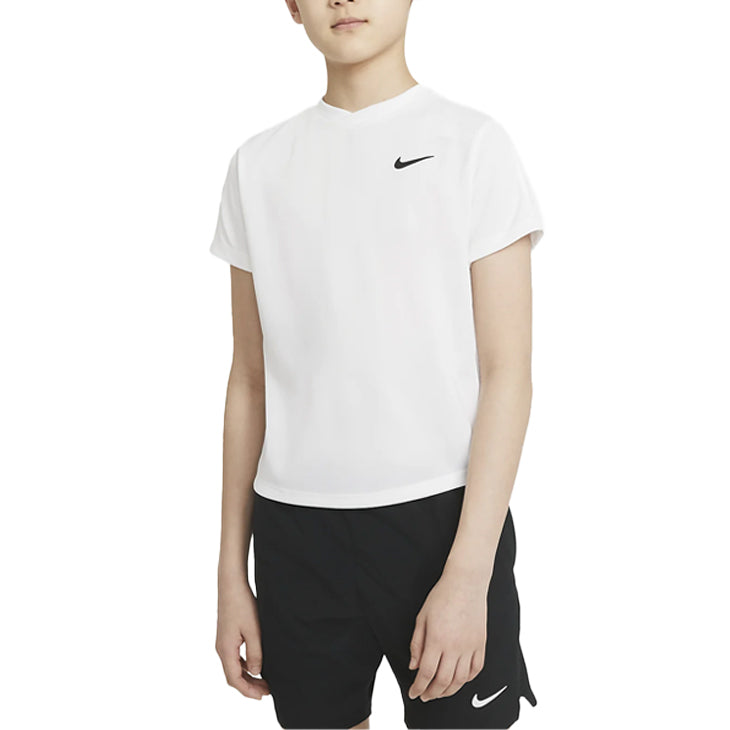 Nike Court Dri-Fit Victory Top (Boy's) - White/Black