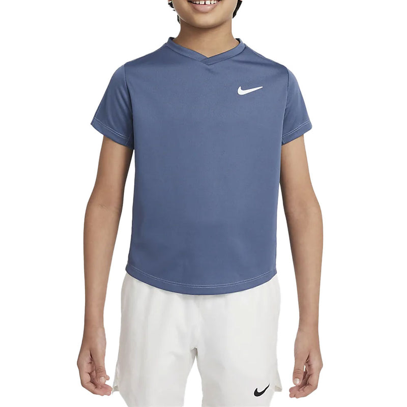 Nike Court Dri-FIT Victory Top (Boy's) - Grey/White