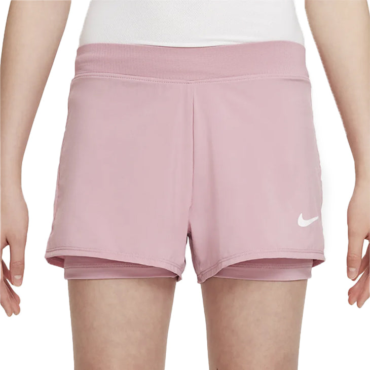 Nike Court Dri-Fit Victory Shorts (Girl's) - Elemental Pink/White