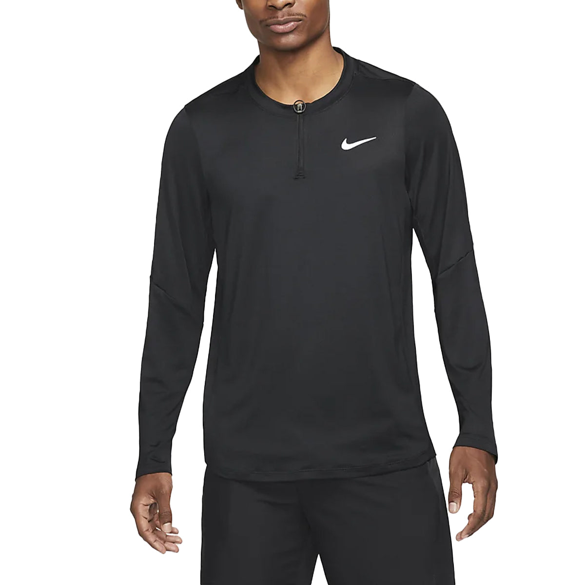 Haut Nike Court Dri-Fit Advantage Half-Zip (Homme) - Noir/Noir/Blanc