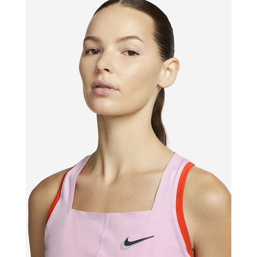 Débardeur Nike Court Dri-Fit Slam (Femme) - Rose arctique clair/Bleu glacier/Orange équipe/Noir