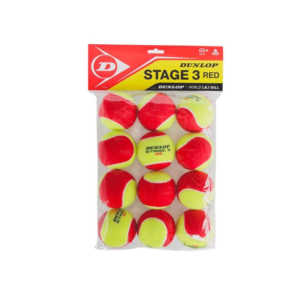 Balles de tennis d'entraînement Dunlop Stage 3 - individuelles (paquet de 12)