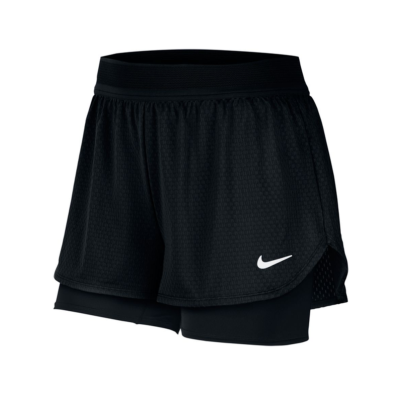 Nike Court Flex Tennis Shorts (Women's) - Black/White