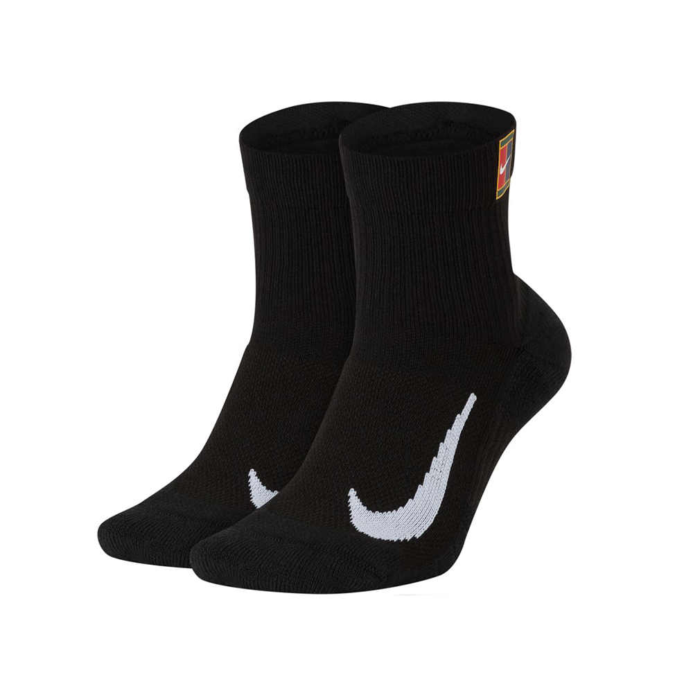 Nike Court Multiplier Max Tennis Ankle Socks (2 Pack) - Black/Black