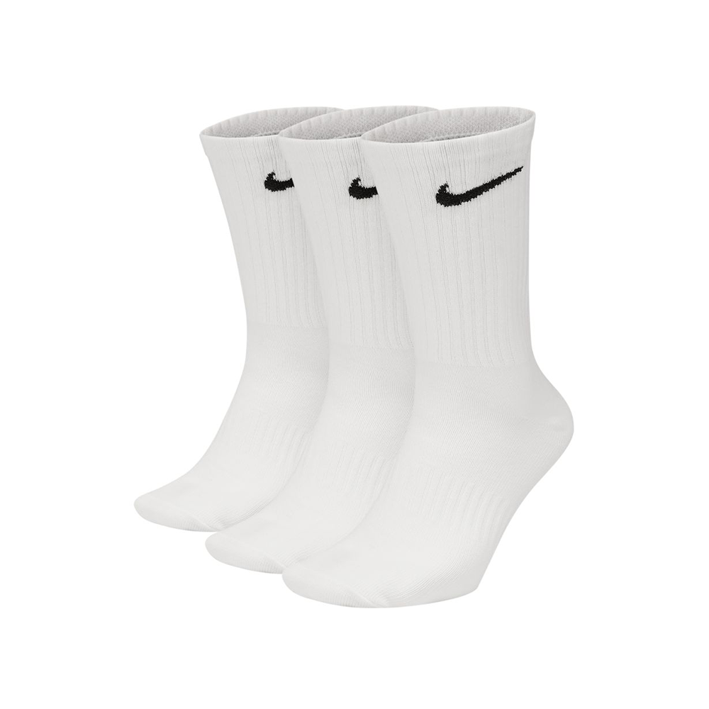 Chaussettes mi-mollet légères en coton Nike Everyday (lot de 3) - Blanc