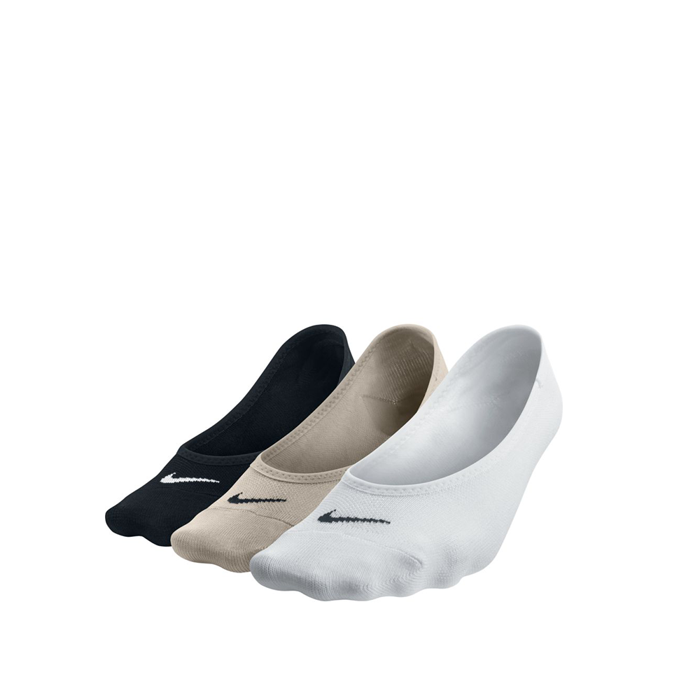 Nike Everyday Lightweight Footie Socks 3-Pack (Women's) - Black/Beige/White