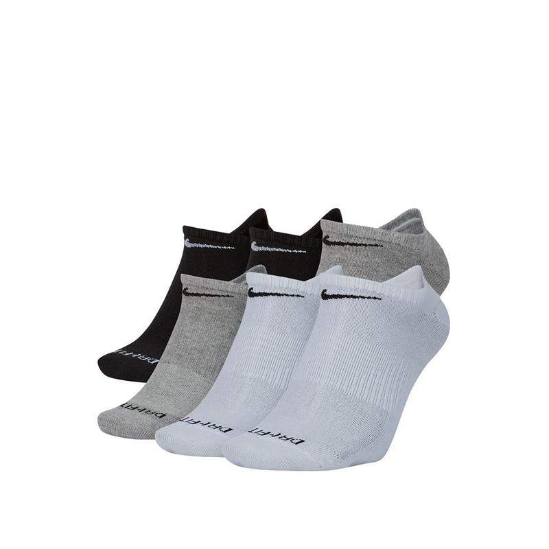 Nike Everyday Plus Lightweight No-Show Socks (6-Pack) - Grey/White/Black